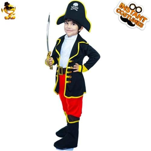 DSPLAY New Design Carnival Kids Dress Up Pirate Costume Halloween Boys Cosplay Domineering Children Pirate Suit