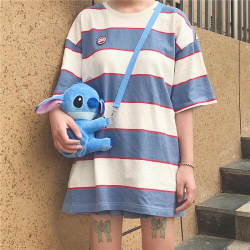 Harajuku Rainbow Stripes T-Shirt Short Sleeve Vintage Grunge Clothes Lgbt Unisex Clothes Gothic Oversized Emo Ale Streetwear2021