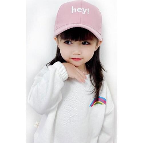 Summer Baseball Cap New Cotton Childrens Hat Letter Embroidery Solid Color Unisex Sunscreen Hats for Boys and Girls