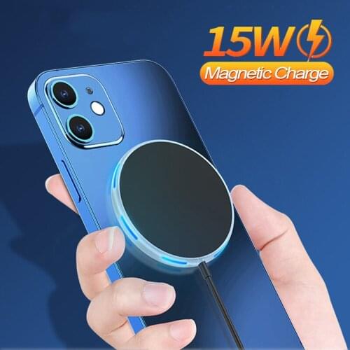 15W Magnetic Wireless Charger With USB C Fast Charging Mobile Phone Charge Adapter For iPhone 11 12 Pro Max 12 Mini 12 Pro XS XR