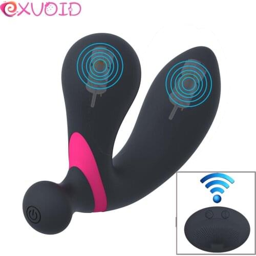 EXVOID Male Prostate Massage Vibrator Anal Plug Silicone Waterproof Massager Stimulator Butt Delay Ejaculation Ring Toy For Men