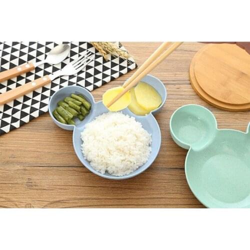 Kid Cartoon Mickey Bowl Dishes Lunch Box Kid Baby Children Infant Baby Rice Feeding Bowl Plastic Snack Plate Salad Bowl