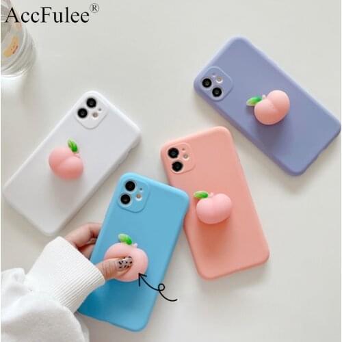 Squishy 3D Toys Punky Peach Case For Samsung Galaxy S5 S6 S7 S8 S9 Plus S10e S20 S21 FE S30 Ultra Animals TPU Cover Soft Cases