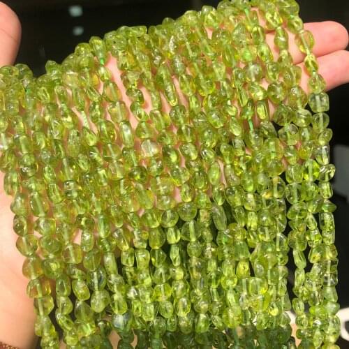 Irregular Natural Peridot Size 6-8mm 15 inches Olivine Green Stone Beads Loose Spacers For Jewelry Making DIY Bracelet Necklace