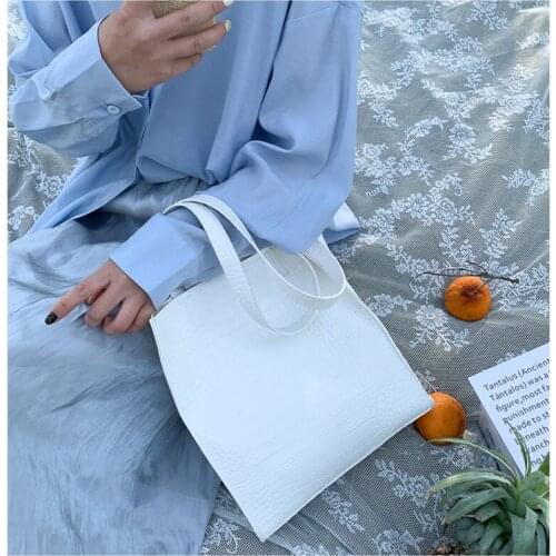 New Women Bags Alligator Leather Shoulder Handbags Large Capacity Shopper Bag Quality Soft Wild Crossbody Bag Casual Tote Female