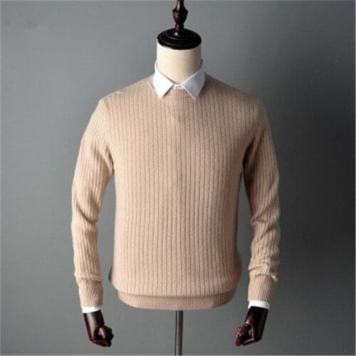 New arrival 100%cashmere o-neck knit men korean style solid H-straight pullover sweater 5color S-2XL
