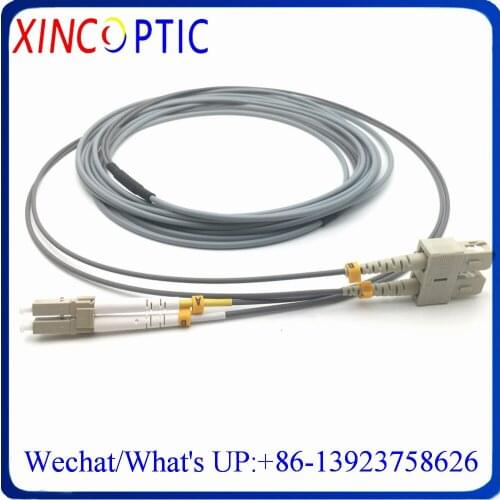 OM1,MM(62.5/125),DX,PVC Jacket,3.0mm,1/2/3/5/10/20M LC/UPC-SC/UPC 3.0mm Duplex Twin Armored Fiber Optic Patch Cord SC-LC Cable