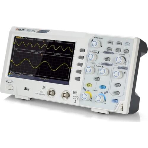 Owon SDS1102 Oscilloscope Oscillometer Digital Storage Oscilloscope 2CH 100MHz 1GS/s 7-inch LCD Display