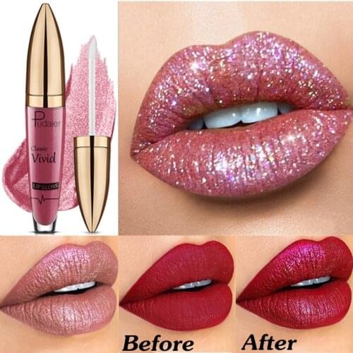 Sexy Colors Diamond Shine Liquid Lipstick Metallic Lip Gloss Long Lasting Waterproof Glitter Lipgloss Lip Paint Pigment