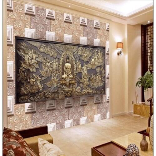 Beibehang custom Gautam Buddha Fofo Vanquishing tooling backdrop mural wallpaper over environmental perspective