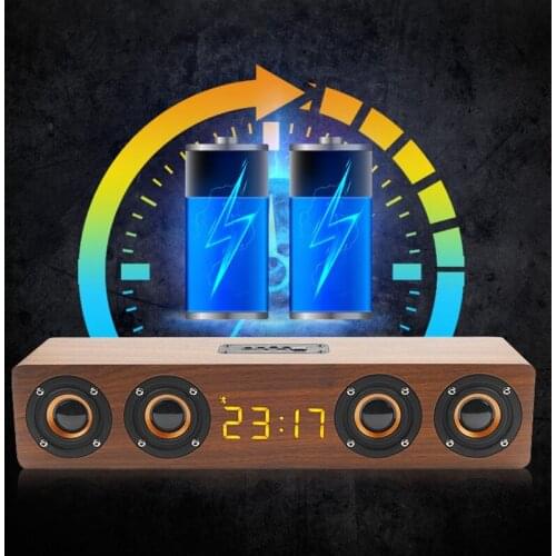 High-power wooden portable bass column home theater stereo surround Bluetooth speaker multi-function subwoofer Soundbar supports