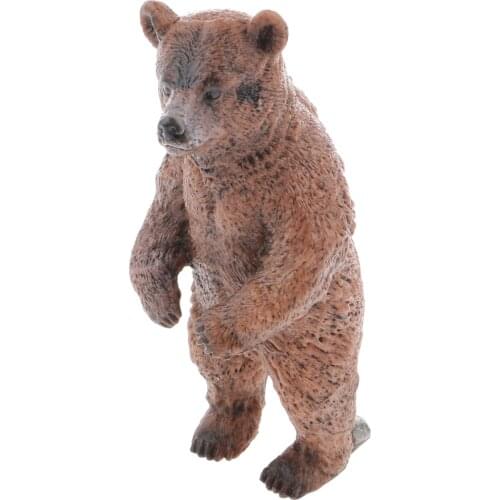 Realistic Animal Figurines, Hand Painting Brown Bear Figure Model, Educational and Development Toy for Kids Toddlers