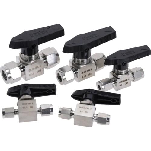 Stainless Steel 304 Adjustable Needle Valve O.D 3 4 6 8 10 12 Mm Tube High Pressure Acid Proof Straight In Panel Ball Valve