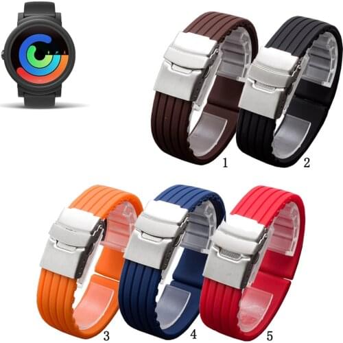 20mm 22mm Soft Silicone Band Rubber Watch Strap for Ticwatch 2/Ticwatch E Replacement band strap