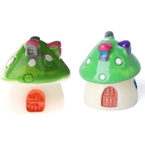 Garden Ornament Mushroom House Resin Figurine Craft Plant Pot Fairy Decoration S06 21 Dropshipping