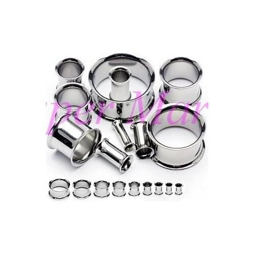 1 PCS Flesh Tunnel Steel Black Gold Ear Plugs Double Flare 6mm 8 10 12 14 16 18 20mm Choose Size Earring Piercing Body Jewelry