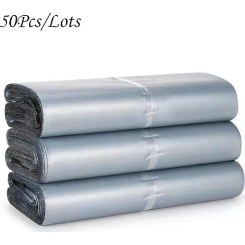 Sacs de courrier argentés 50 pièces, sac de rangement adhésif givré à fermeture automatique Multiple, enveloppe épaisse étanche