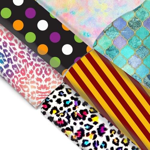 Printed Faux Leather Fabric Halloween Synthetic Leather Vinyl Fabric for Bows DIY Tela Impermeable Textil,1Yc7791