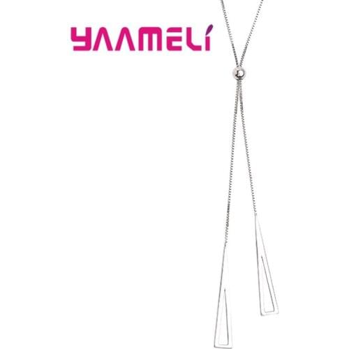 High Qauality 925 Sterling Silver Jewelry Necklace New Trendy Geometry Adjustable Clavicle Collar Women Party Accessories