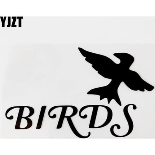 YJZT 15.2CMX9.3CM Fashion Car-styling Vinyl Animal Birds Car Sticker Decal Black/Silver 8C-0166