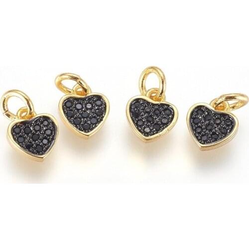 1pc Brass Micro Pave Cubic Zirconia Charms Heart/Star Shape Golden Charming Pendants for DIY Necklace Bracelets Earring Jewelry