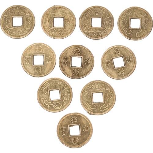 100PCS/lot Luck Fortune Wealth Lucky Coins Feng Shui Chinese Oriental Emperor Ancient Money Coin