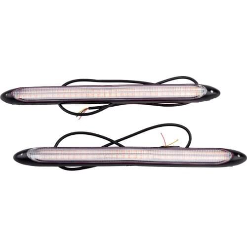 2Pcs 12V LED Sequential Daytime Running DRL Turn Signal Light Strip for Universal Cars Trucks Trailers SUV Waterproof