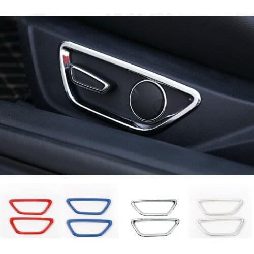 2PCS Car Styling ABS Seat Adjustment Adjust Button Decoration Ring for Ford Mustang 15 16 17 up Free Shipping High Quality New