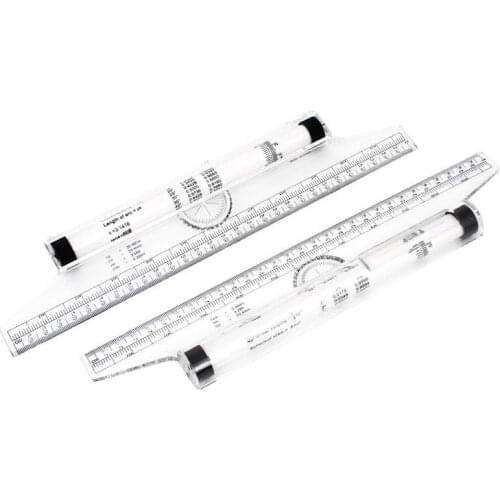 Art Drawing Tool Squares Angle Parallel Line Rolling Ruler 30 cm 2 pieces