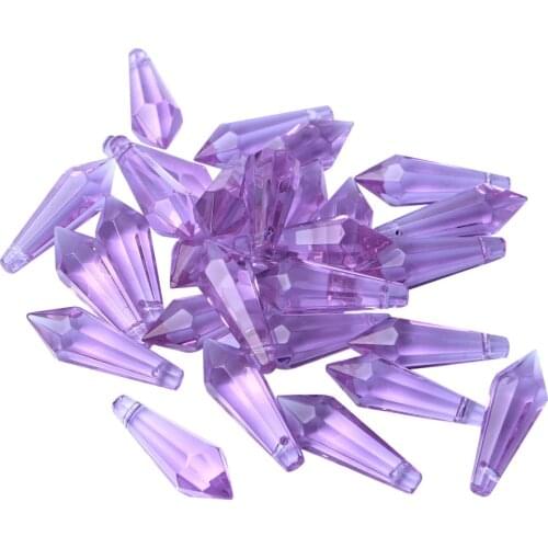 50 PCS Purple Chandelier Glass Crystals Octagon beads Healing Lamp Prisms Parts Hanging Drops Pendants 38mm/1.49"