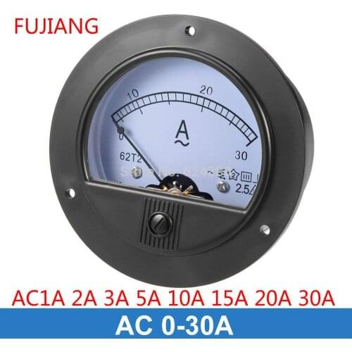 AC 0-30A 1A 2A 3A 5A 10A 15A 20A 30A Analog Panel Ammeter Gauge Ampere Current Meter 62T2 2.5% Tolerance