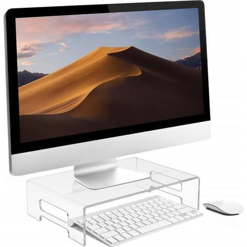 Acrylic Transparent Notebook Computer Stand Multifunctional Desktop Collectibles Display Holder Cake Stand Tablet Cushion High