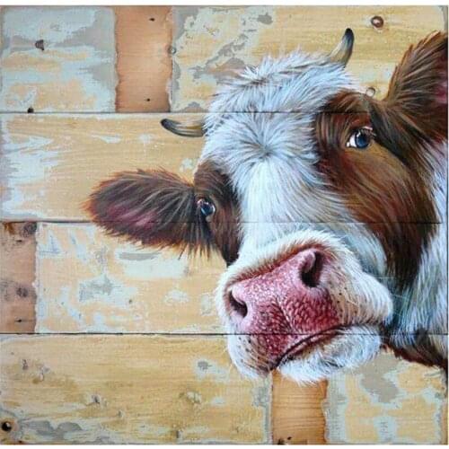 5D DIY Diamond Painting Animals Wall cow Full Square&Round Diamond embroidery Cross stitch Diamond mosaic For Decor Home JX557