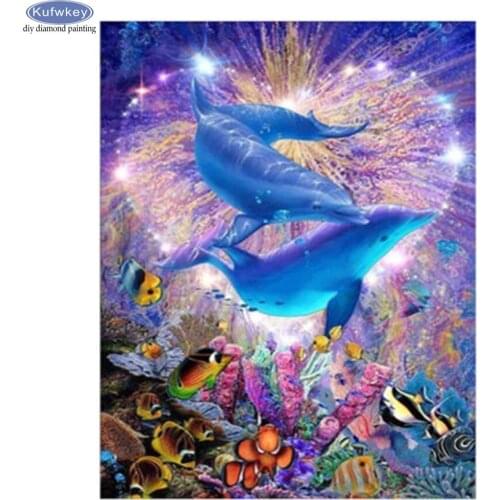 DIY Diamond Painting underwater world Diamond Embroidery dolphin 5D Needlework Mosaic Cross Stitch Hobby Handicraft Home Decor