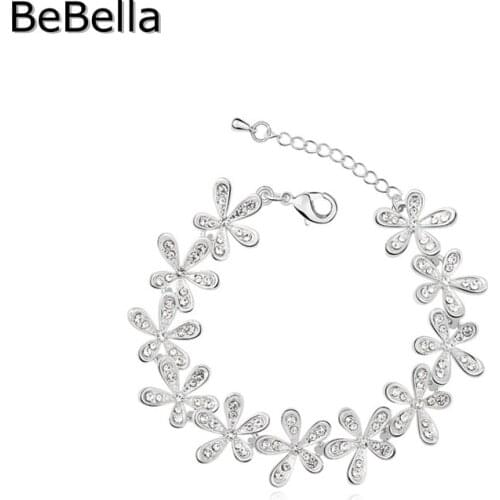 BeBella romantic flower shape crystal bracelets made with Czech crystal for girls Christmas gift