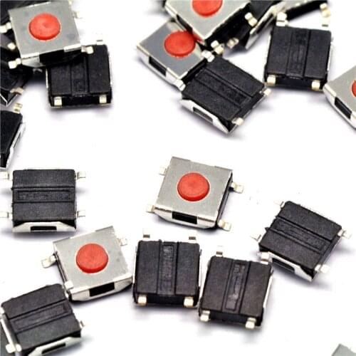 Free shipping 6 * 6 * 2.5MM touch the red button switch SMD 4 feet waterproof copper head ( 400 )