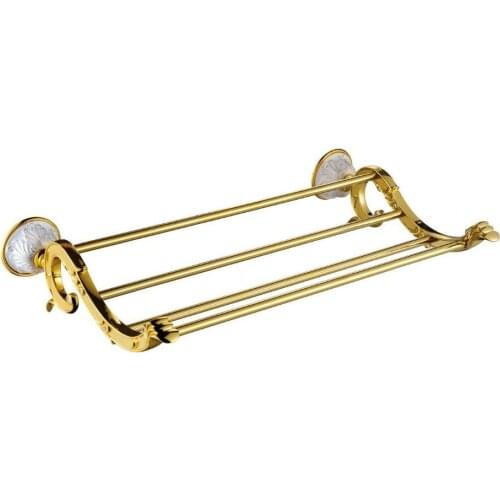 FREE SHIPPING new design 24k GOLD WHITE CRYSTAL towel shelf