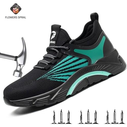 Indestructible Man Safety Shoes Light Non-Slip Breathable Mens Work Shoes Steel Toe Puncture AirProof Mesh Safety Boots Sneakers