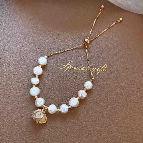 Bracelet for Women Cat Eye Fashion Shell Natural Pearl Adjustable Bracelet Jewelry Wholesale