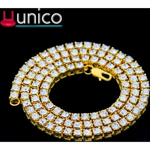 4mm Iced Out Zircon 1 Row Tennis Chain Necklace Hip hop Jewelry Gold Silver Copper Material Men CZ Necklace Link 20inch 22inch