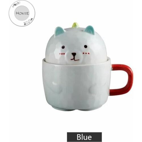 HOMIE lovely Cartoon bear Cup Coffee Mug Large With lid Mugs creative Drinkware Tea milk Cup Afternoon ceramics Office home