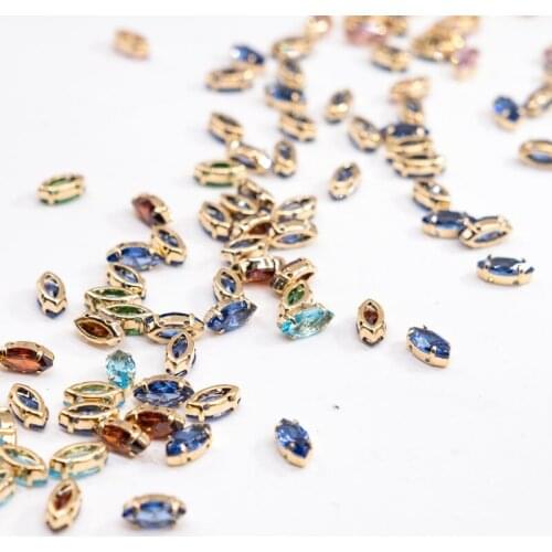 Colored horse eye zircon, beaded embroidery, multi-faceted horse eye hand-stitched diamonds, French embroidery