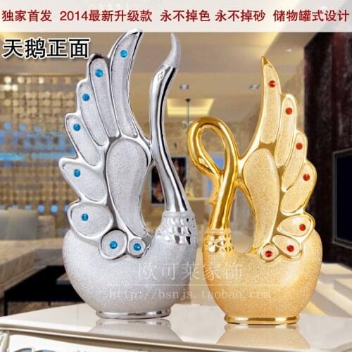 European modern living room decorations ceramic crafts swan ornaments home accessories furnishings creative wedding gift
