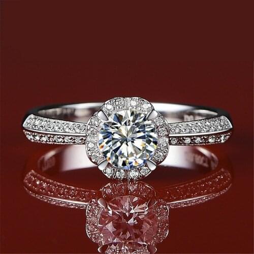 Sterling Silver Butterfly Flower Lab Grown Diamond Ring,925 Sterling silver women weeding ring