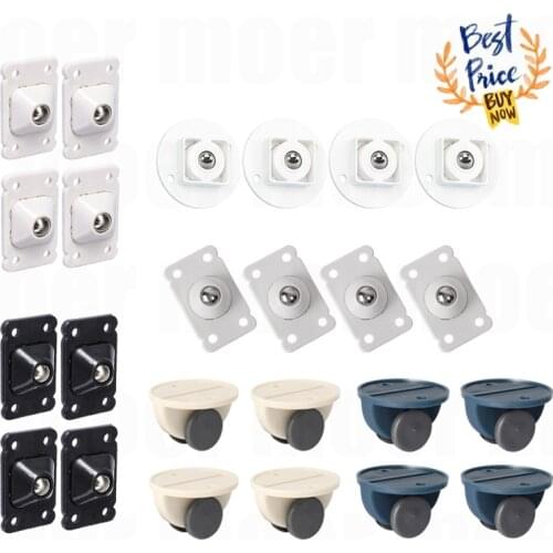 Wheels For Furniture Stainless Steel Roller Furniture Caster Self Adhesive Household Wear-resistant 360° Caster Universal Wheel