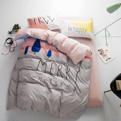 Egyptian Cotton Autumn Winter Bedding Set Christmas Flamingo Sunflower CactusBed Sheet Duvet Cover Pillowcase King Queen Twin Si