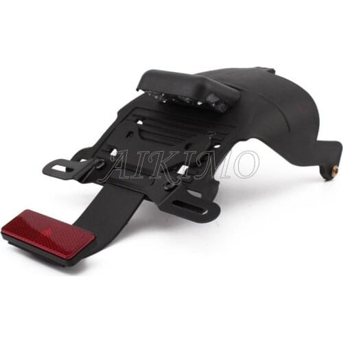 Motorcycle Rear Fender Mount License Plate LED Light Red Lens for Harley Sportster XL 883 1200 48 04-14 Black 1pc