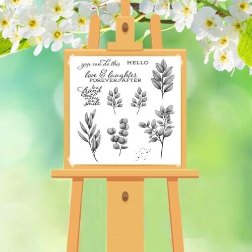 Leaves Metal Cutting Dies And Clear Stamp Set For DIY Scrapbooking Photo Album M68E