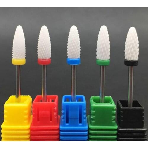New Ceramic Nail Drill Bit Rotate Burr Milling Cutter For Manicure Manicure Nails File Electric Milling Burr Grinder