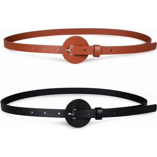 New trend simple girls casual wild round buckle suit skirt dress decoration thin belt BL521